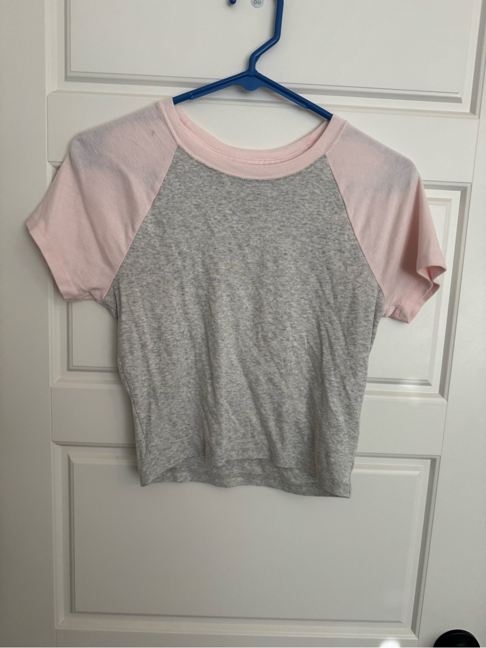 Hollister Pink Raglan Short Sleeve Tee with Gray Body